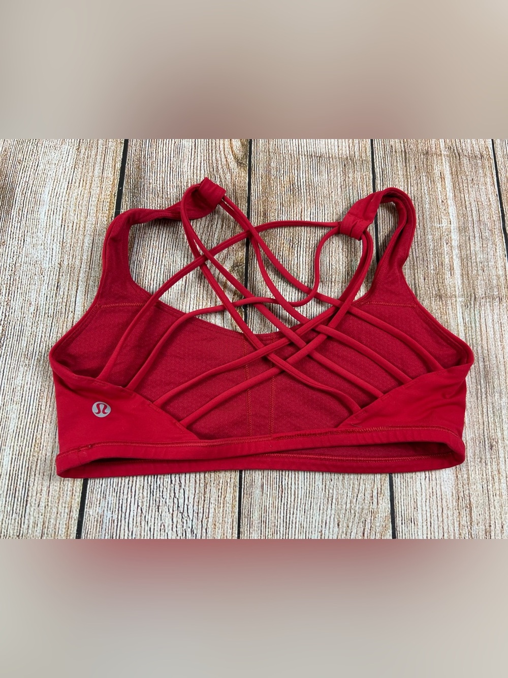 Lululemon Free To Be Strappy Criss Cross Bra Top Red Size 6 LW2731S - Picture 2 of 5